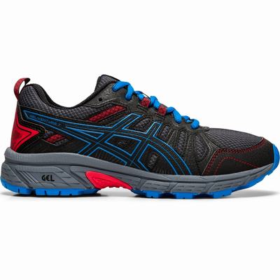 Asics Gel-Venture 7 GS - Lasten Polkujuoksukengät - Mustat/Sininen